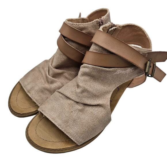 Blowfish Malibu Gladiator Sandals Brown Canvas Size 8.5 Boho - Picture 1 of 7